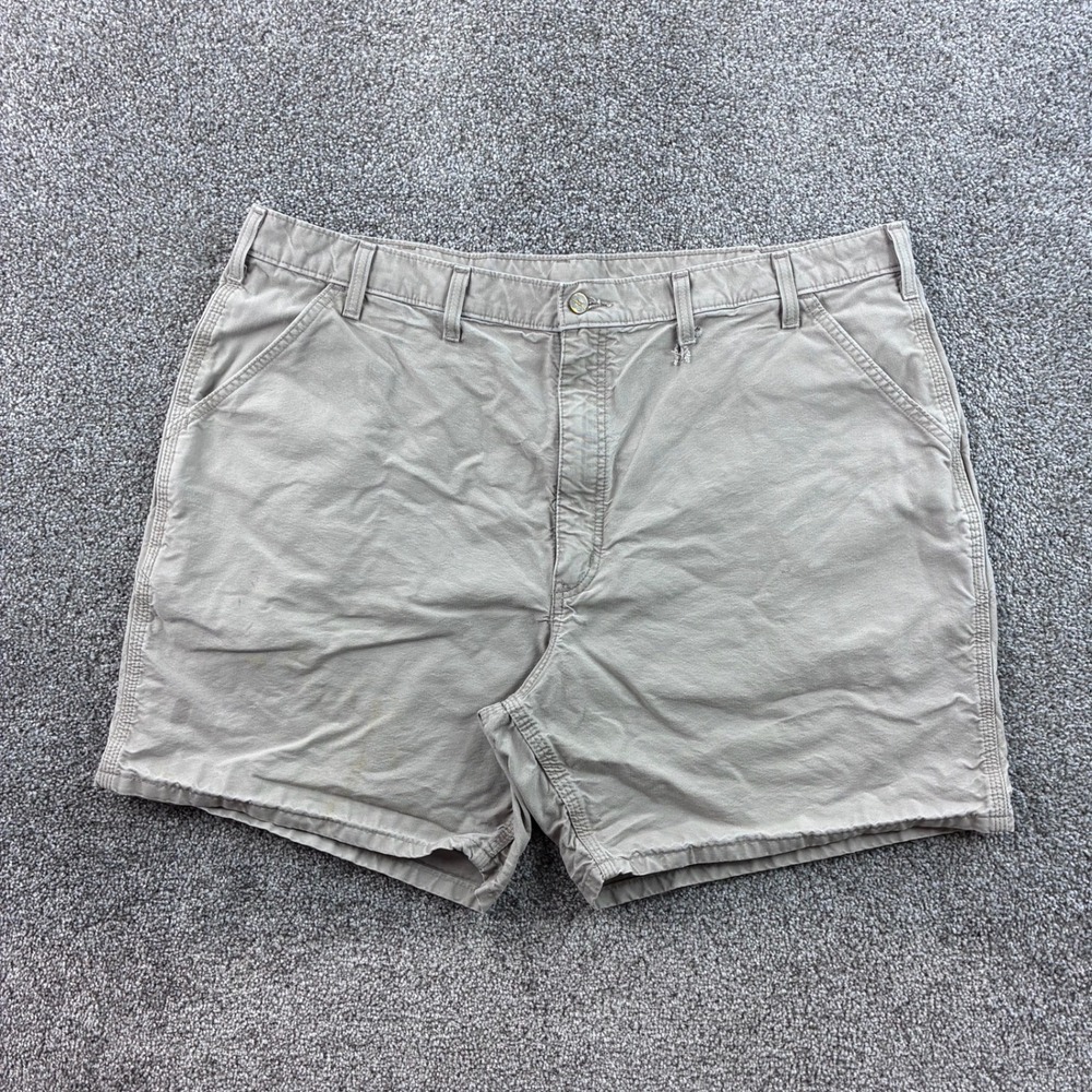 Vintage Carhartt Canvas Work Shorts Mens 42 Tan Cotton Heavyweight Utility